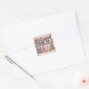 Floral Boho Mama Square Sticker