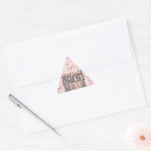 Floral Boho Mama  Triangle Sticker