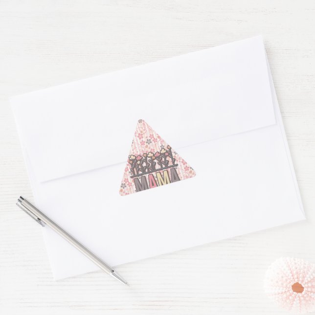 Floral Boho Mama  Triangle Sticker (Envelope)