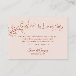 Floral Boho Minimalist "In Lieu of Gifts" Cards