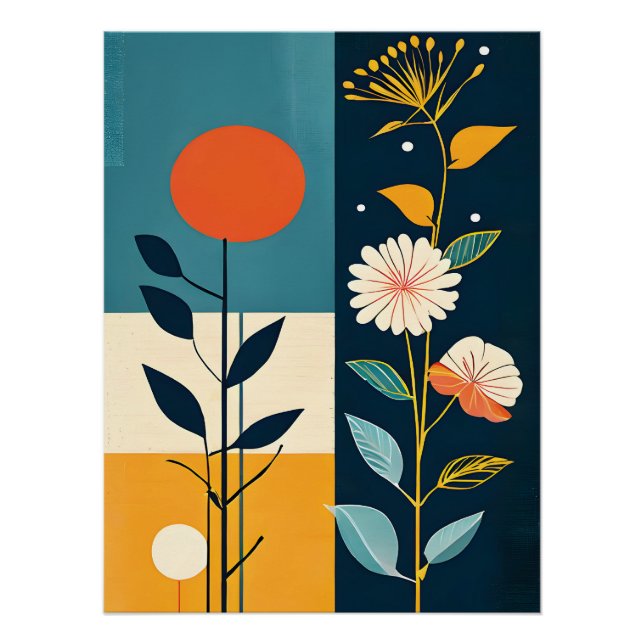 Floral Boho Modern Poster (Front)