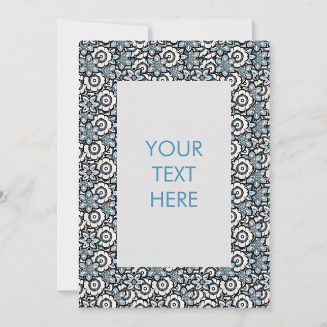 Floral Boho Pattern Blank Card Invitation (Front)