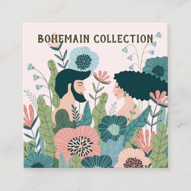 Floral boho pattern illustration Display card (Front)