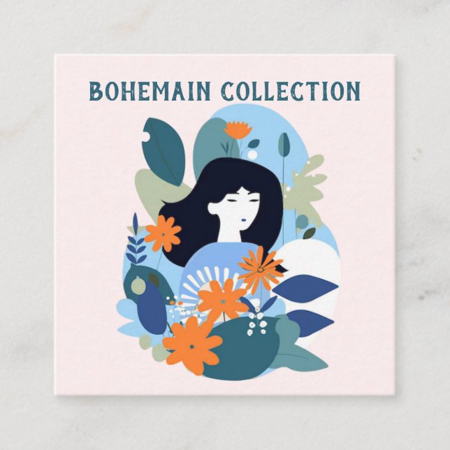 Floral boho pattern illustration Display card (Front)