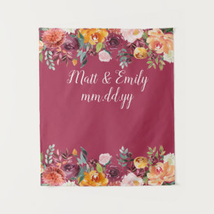 Floral Boho Photo Booth Prop Fall Wedding Backdrop Tapestry