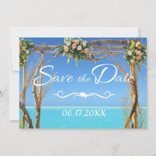 Floral Boho Summer Beach Wedding Save the Date