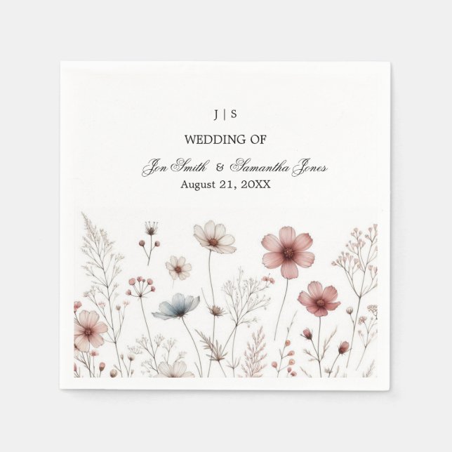 Floral boho summer simple napkin (Front)