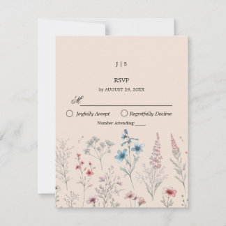 Floral boho summer simple RSVP card