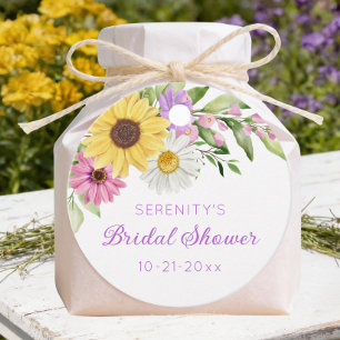 Floral Boho Sunflower Daisy Bridal Shower Favour Tags
