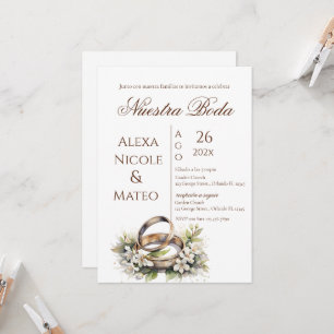 Floral Boho Wedding invitation Invitación