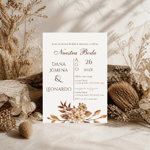 Floral Boho Wedding invitation Invitación