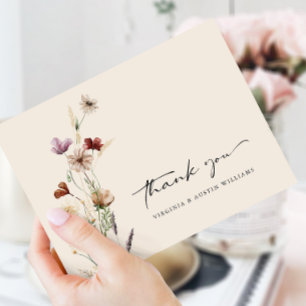 Floral Boho Wedding Thank You Card
