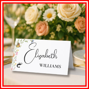 Floral Boho Wildflower Shrimp Wedding Menu