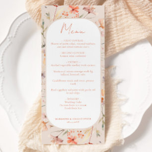 Floral Boho Wildflower Wedding Menu
