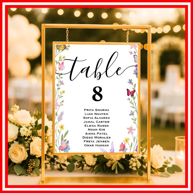Floral Boho Wildflower Wedding Table Seating Chart (Creator Uploaded)