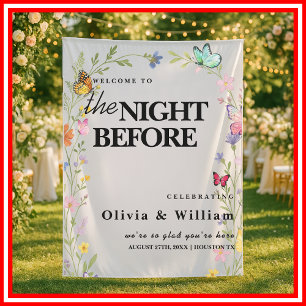 Floral Boho Wildflowers The Night Before Wedding Tapestry