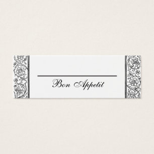 Floral Bon Appetit Flat Food or Table Place Cards