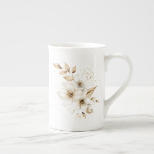 Floral bone china mug