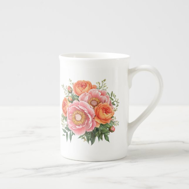 Floral  bone china mug (Right)