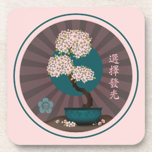 Floral bonsai "Choose to shine" Asian art Coaster