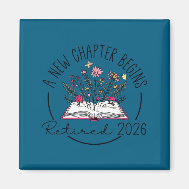Floral Book A New Chapter Begins Retired 2026 Reti Magnet (Front)