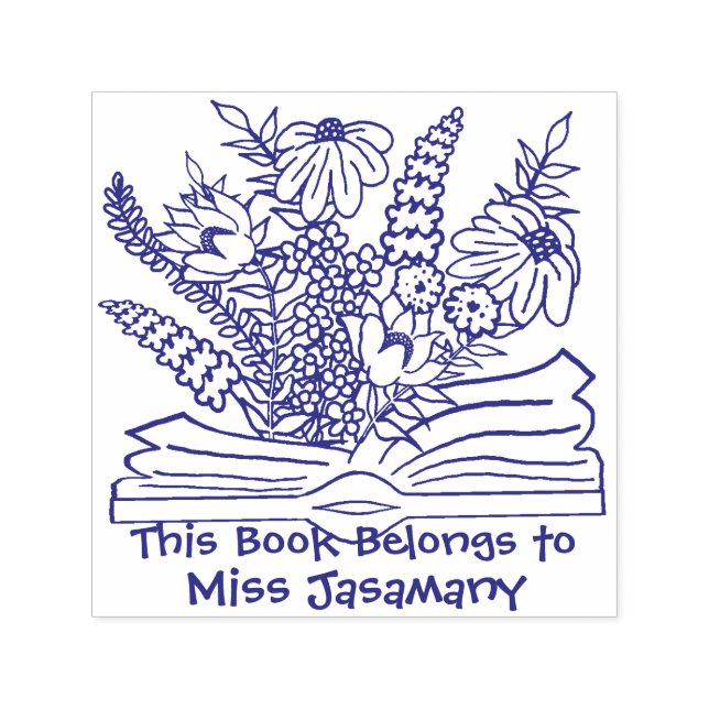 Floral Book Belongs to Customised Self-inking Stamp (Design)
