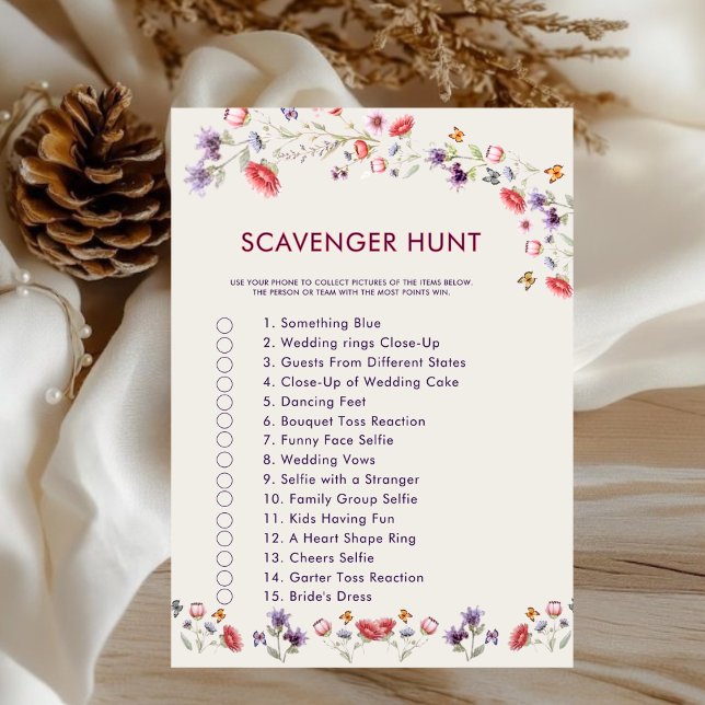 Floral Book Bridal Shower Scavenger Hunt Game  (Creator Uploaded)