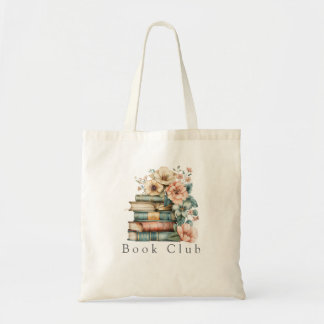 Floral Book Club Invitation Tote Bag