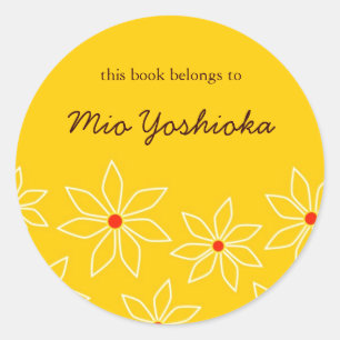 Floral Book Label