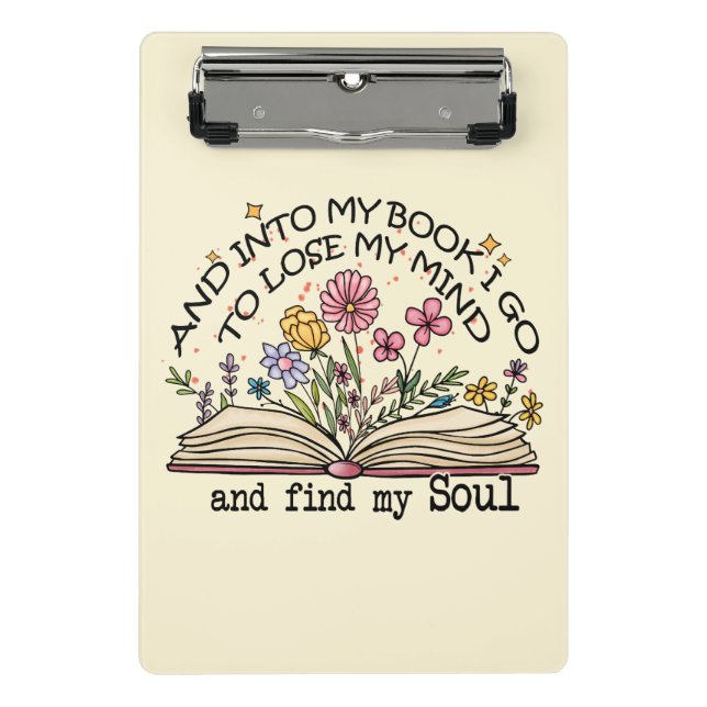 Floral Book Lover Mini Clipboard (Front)