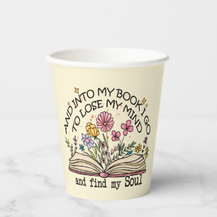 Floral Book Lover Paper Cups