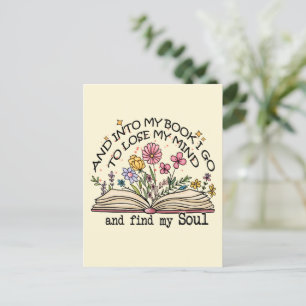 Floral Book Lover Postcard