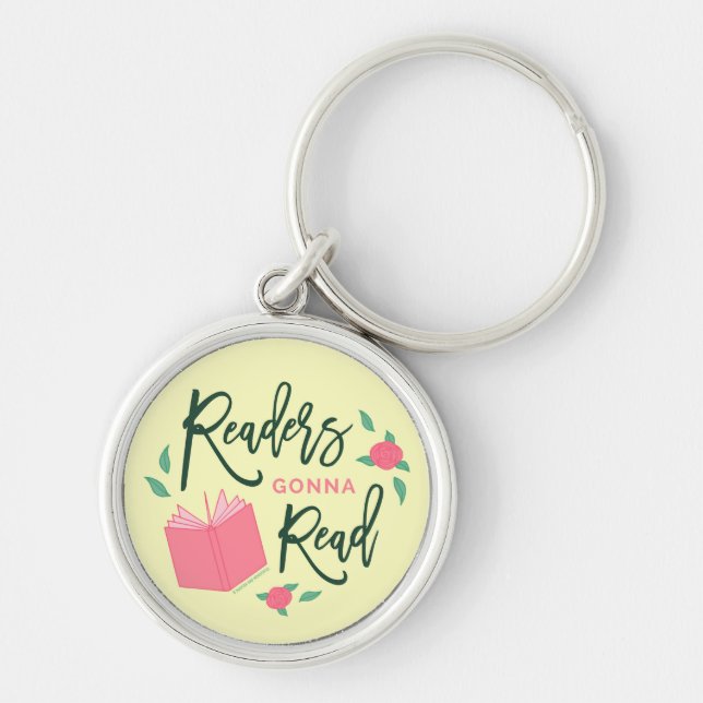 Floral Bookish Readers Gonna Read Key Ring (Front)