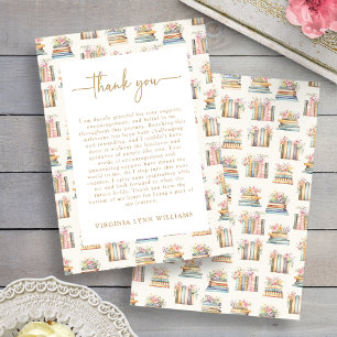Floral Books Thank You Card