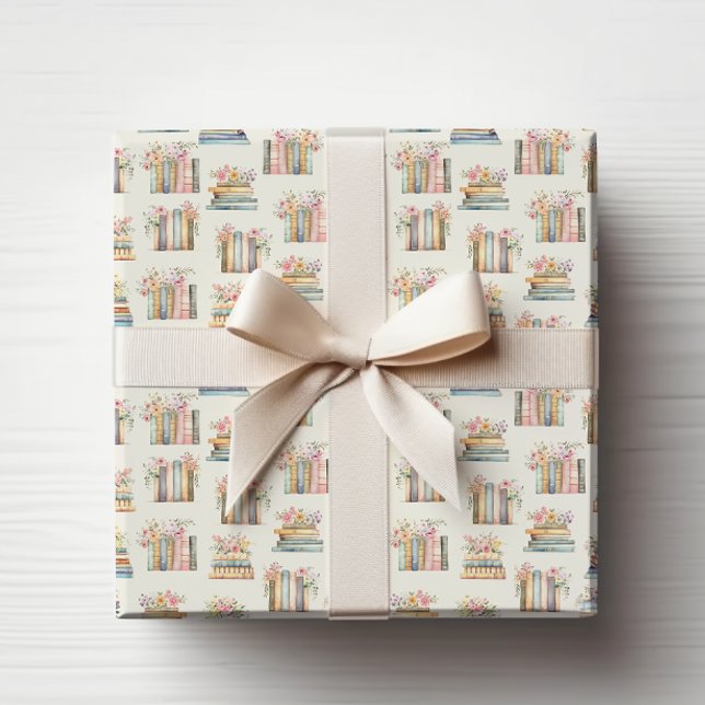 Floral Books Wrapping Paper (Floral Books Wrapping Paper by Painted Paperie
)