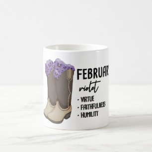 Floral Boots Birth Month Flower/February Violet Coffee Mug