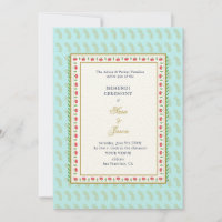 Floral border Aqua & Gold Indian wedding Mehendi
