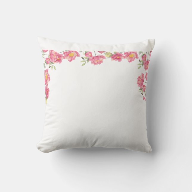 floral-border-background cushion (Front)