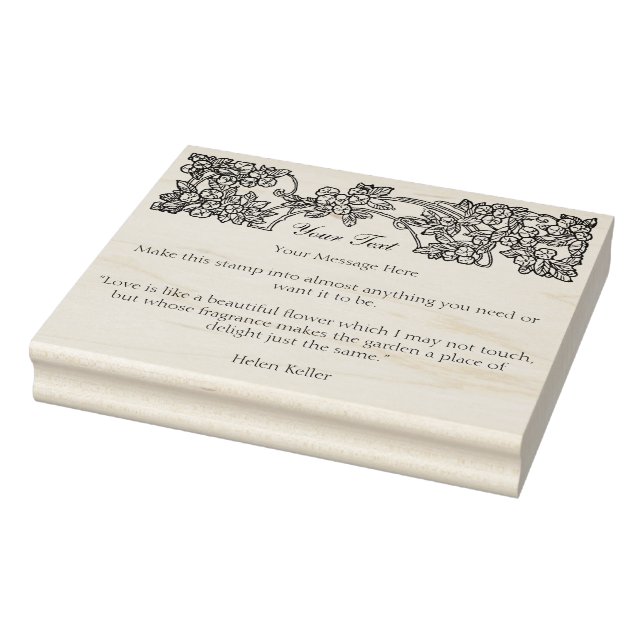 Floral Border Customise Rubber Stamp (Stamp)