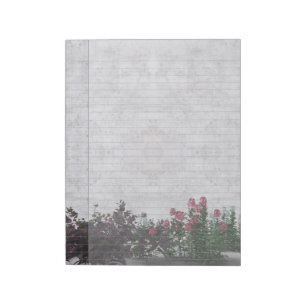 Floral Border Gray Marble Legal Notepad