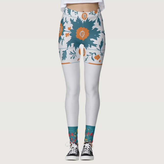 Floral Border  Leggings (Front)