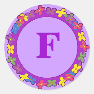 Floral Border Monogram Stickers