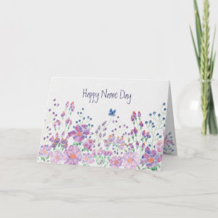Floral Border Name Day Card