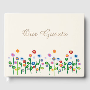 Floral border on light cream guestbook