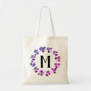 Floral border tote bag