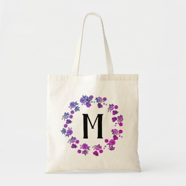Floral border tote bag (Front)