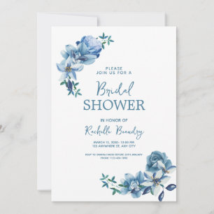Floral Border Watercolor Bridal Shower Invitation