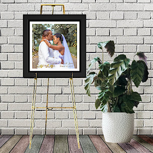 Floral Border Wedding Custom Photo Foil Prints