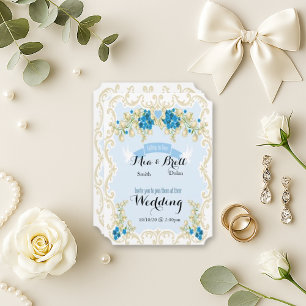 Floral Border Wedding Invitation