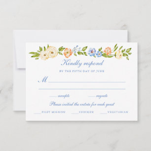 Floral Border Wedding RSVP Card